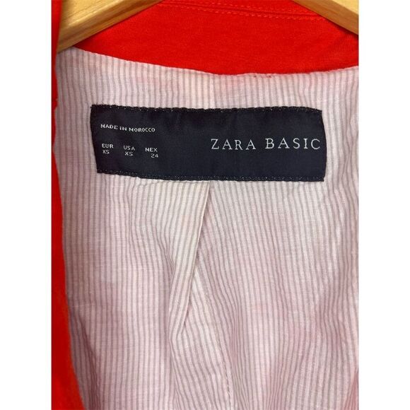 ZARA BASIC Women's Red Blazer XS Single-Button Casual Jacket​ - Picture 3 of 6